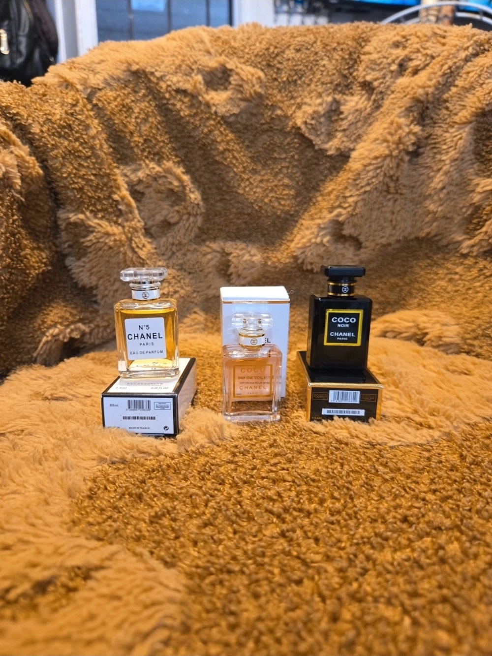 CHANEL Mini Fragrance Trio in Gold, Clear, and Black